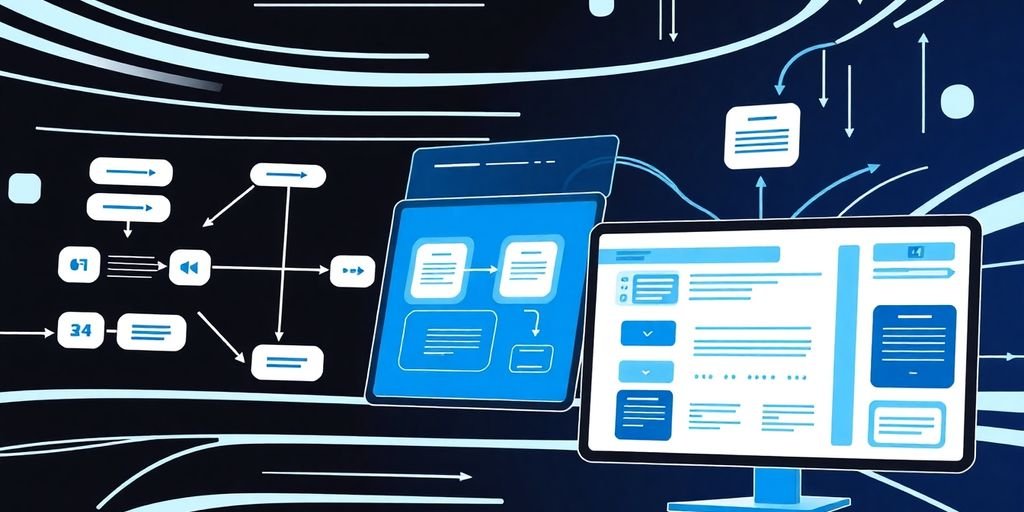 Ilustração de fluxos de trabalho de IA e processos
