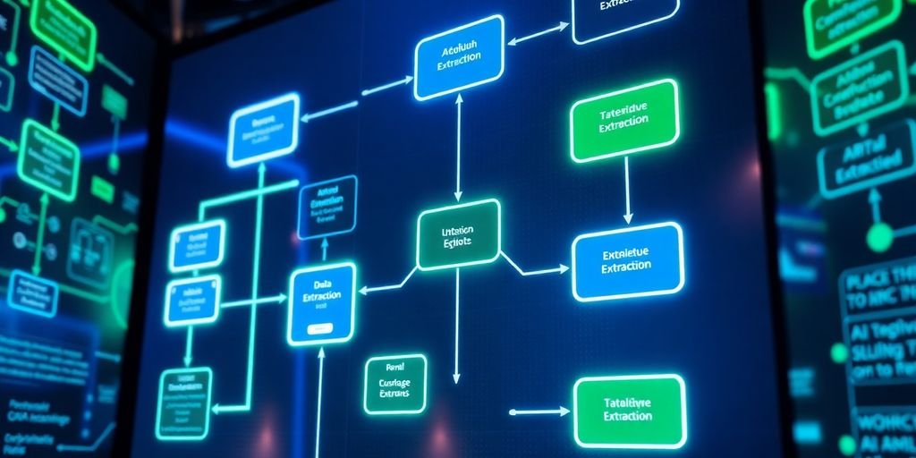 Visualização dinâmica de fluxos de trabalho de IA.