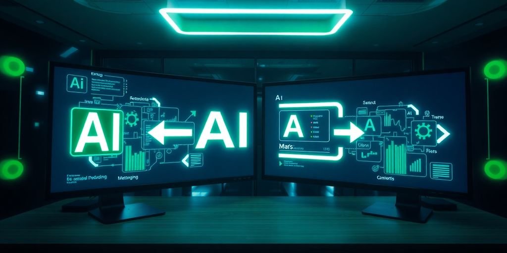 Visualização dinâmica de fluxos de trabalho de IA.