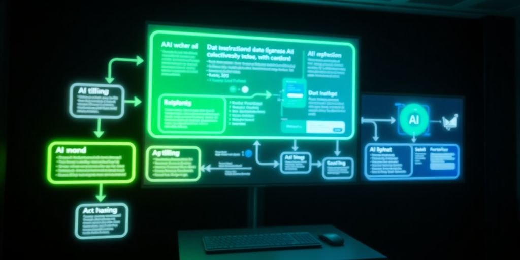 Visualização dinâmica de fluxos de trabalho de IA.